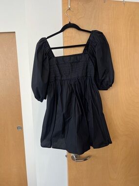 Abercrombie & Fitch Black Puff Sleeve Mini Dress